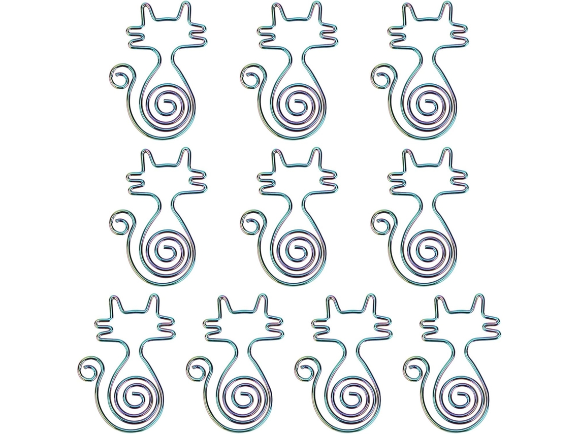 Clipes de papel criativos em formato de gato, clipes portáteis para organizar arquivos de mesa e marcadores de página.