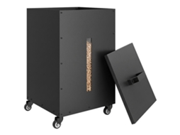 Recipiente Para Pellets Em Aço Com Rodas, 30 Kg, Preto