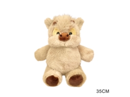 Laxiscreed Pelúcia Vaca Highland Khaki 35cm - Decorativa, Macia E Durável