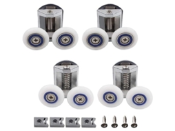 Kit De Repuesto Para Puerta De Ducha Deslizante 4 Rodillos 2 Superiores Inferiores 26mm Aleación De Zinc 6-8mm Cristal