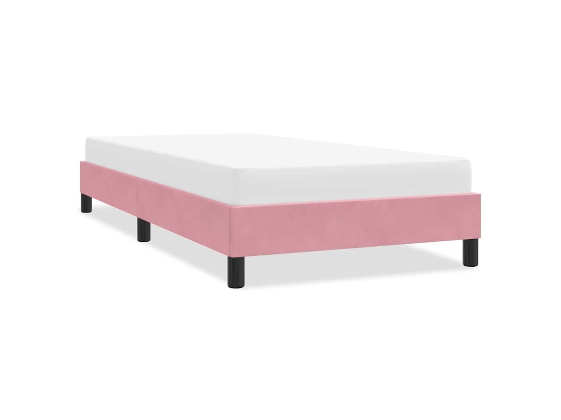 Vidaxl Estrutura De Cama Sem Colchão 90x210 Cm Veludo Rosa