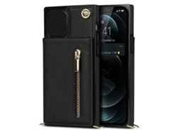 Capa de telefone com zíper para iPhone, design transversal