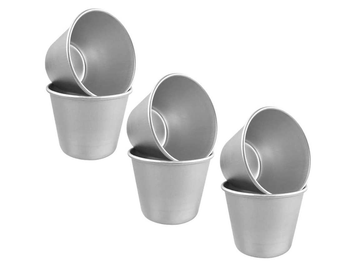 2026 molde de Pudding Mini, 6 Piezas Molde de Pastel Aluminio Anodizado Antiadherente para Hornear Postres Individuales