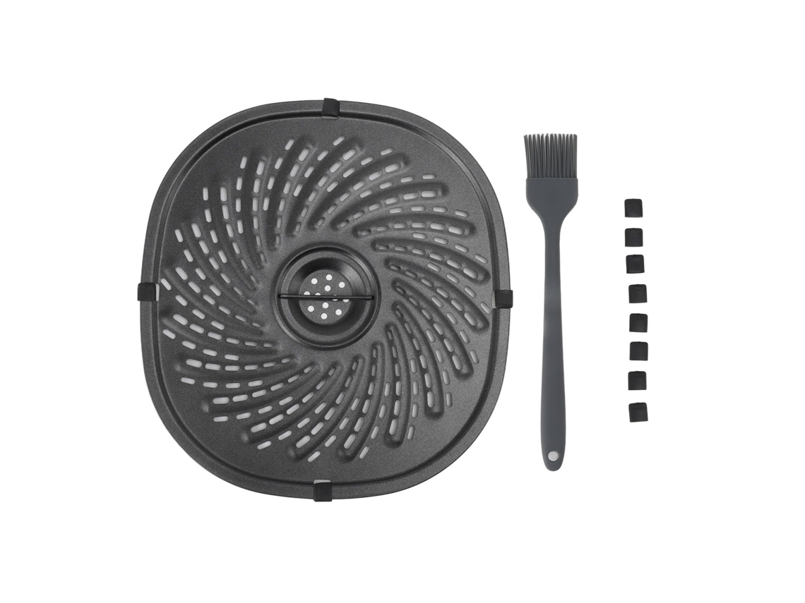 Placa De Substituição Para Freidora Parrilla Crisper Placa Antiaderente Com Espátula De Óleo E Almofada De Silicone