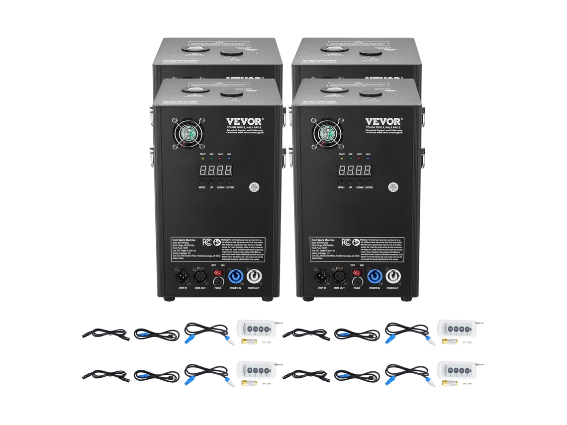 VEVOR Cold Spark Firework Machinex4 700W 2-5M Stage Dj Festa de Eventos de Casamento