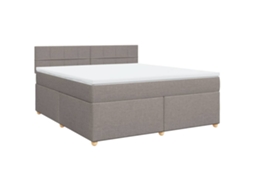 Box Spring Bed, Box Spring Beds Vidaxl Cinzento-acastanhado Tecido (180 X 200 Cm)