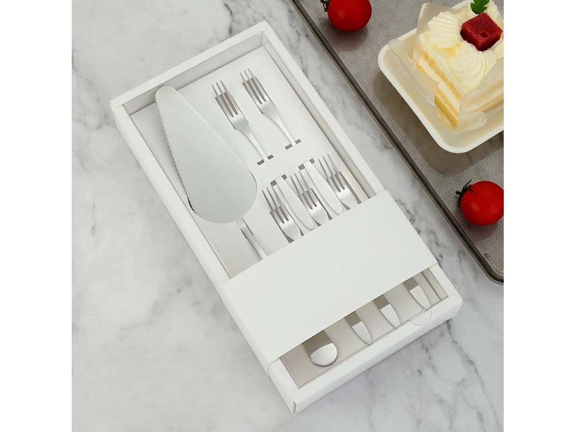Conjunto De Utensílios De Aço Inoxidável 5 Peças (com Garfo E Colher Prateada)