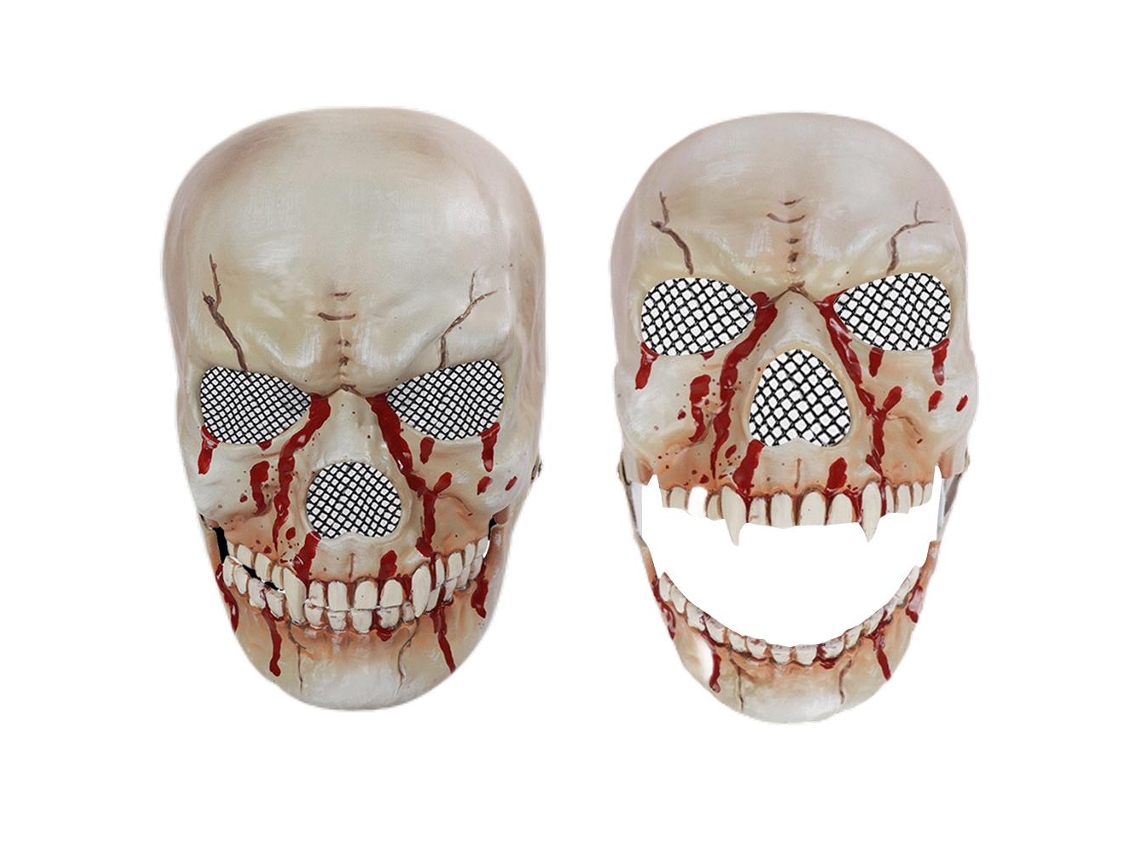 Ats máscara de Calavera com Mandíbula Móvel para Halloween, Fantasia Terrorífica, Carnaval e Festa de Fantasias
