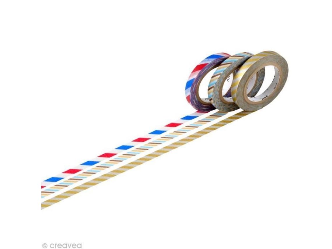 Fita Adesiva, 3 Rolos, Mascaramento, Torção Fina, Pacote Com, 6 Mm X 10 M