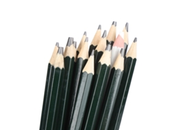Conjunto de 15 lápis de desenho com estojo para artistas e estudantes, lápis de grafite e borrachas.