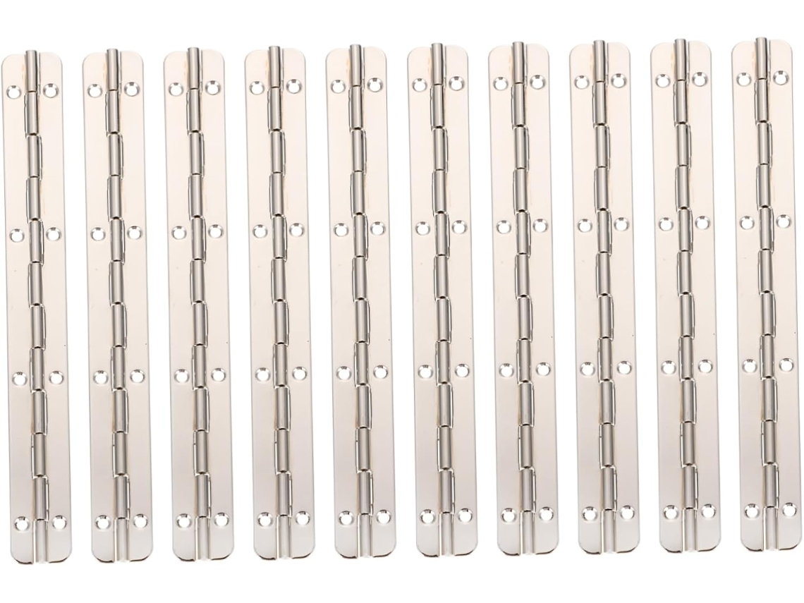 Conjunto De 10 Dobradiças Ferro Prateado Para Portas Armários E