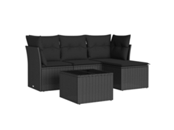 Garden Sofa Set, Garden Sofa Sets Vidaxl Preto Rattan / Vime (n/a)