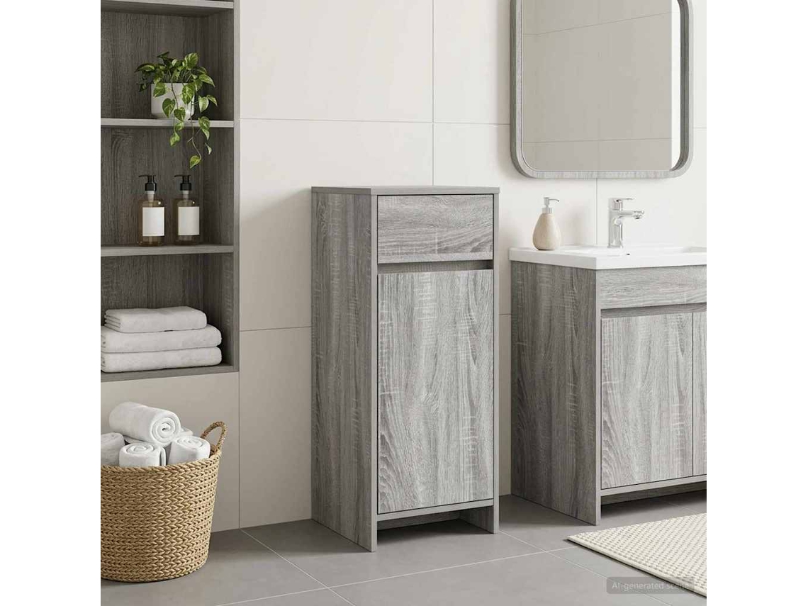 Vidaxl Armário De Banheiro Sonoma Cinzento 35 X 36,5 X 85 Cm