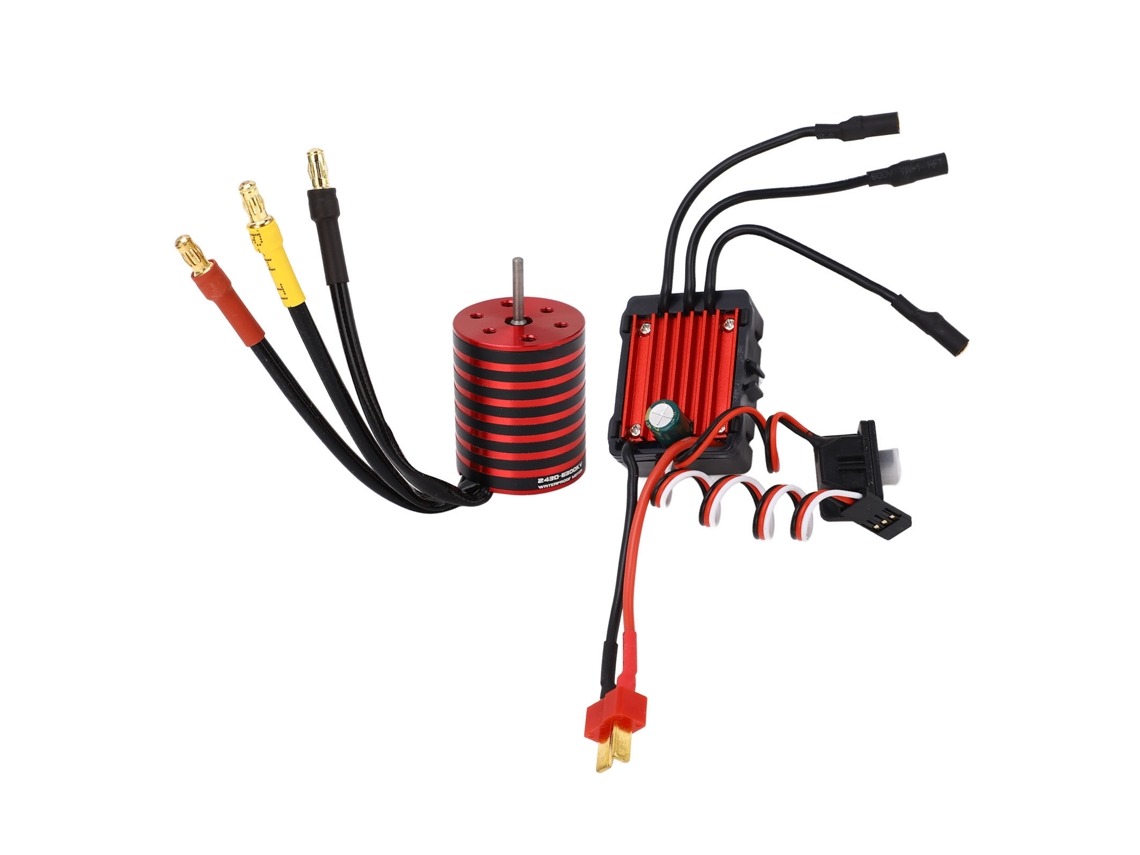 Kit Motor Brushless 2430 6300kv Com Esc 25a Sensorless Para Veículos Rc 1/16 1/18