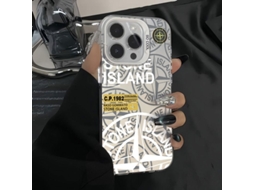 Capa Para Iphone 17 Pro Laser Stone S476p1, Resistente, Em Pedra Branca.