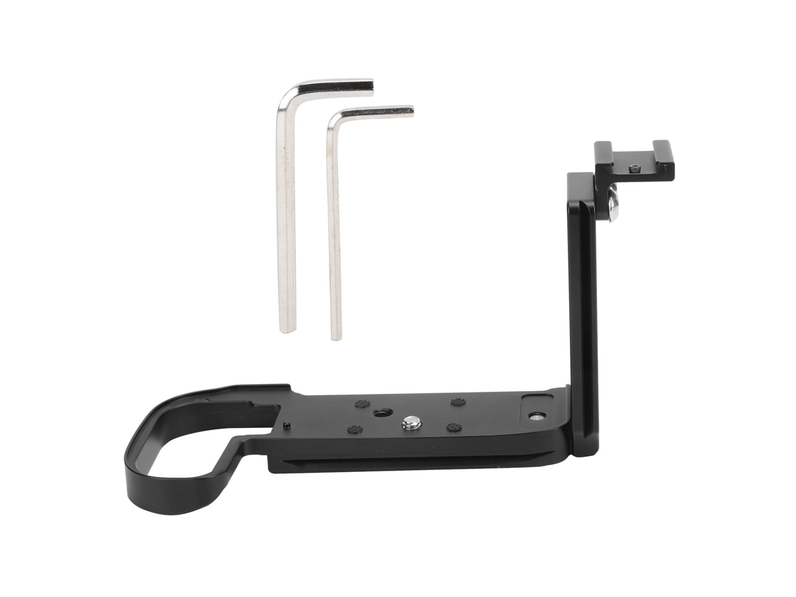 Suporte L Com Placa De Liberação Rápida E Mango Com Hot Shoe Para Câmera Canon R5 Slr Preto
