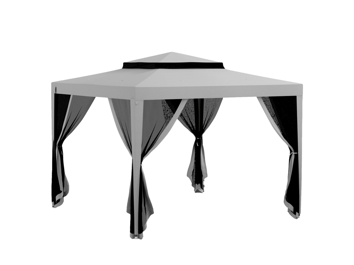 Tenda De Jardim, Redes Mosquiteiras Removíveis, Design De Telhado Duplo, Cinza