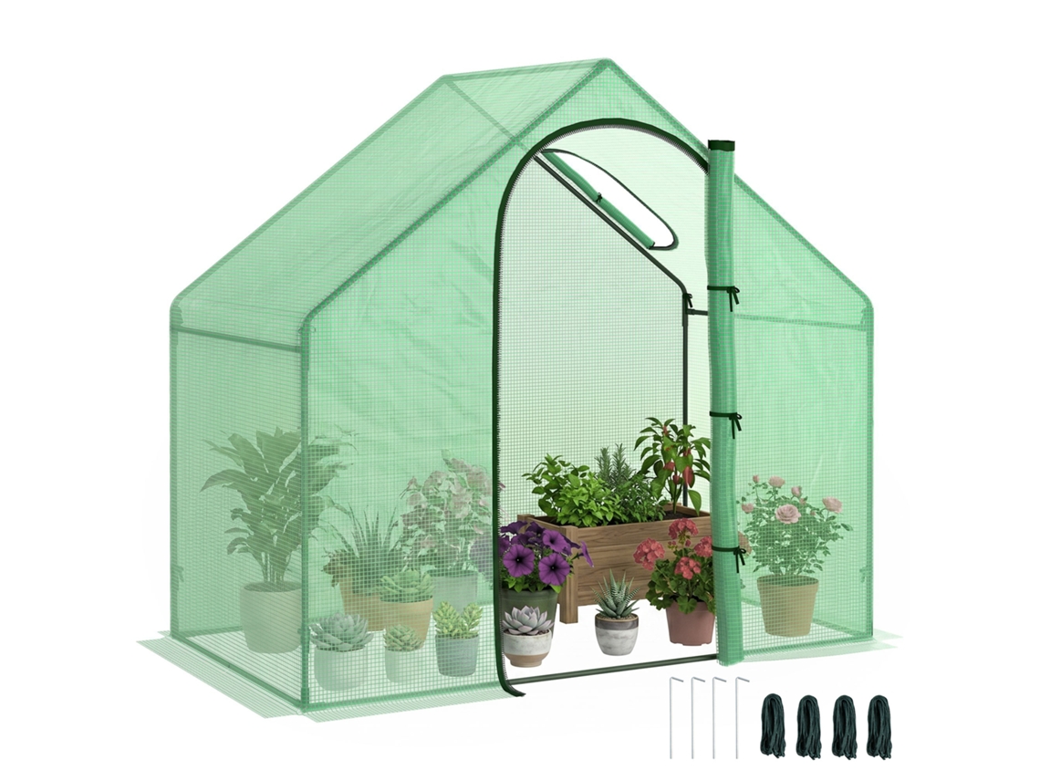 Serra de Jardim com Porta Dobradiça e Entrada de Ar 180x100x168 Cm verde | S/MARCA