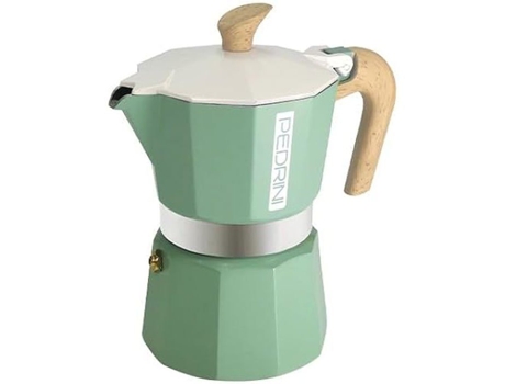 Cafeteira de pressão PEDRINI MYMOKA - 6 xícaras - Tanque de água removível - Programável - Verde