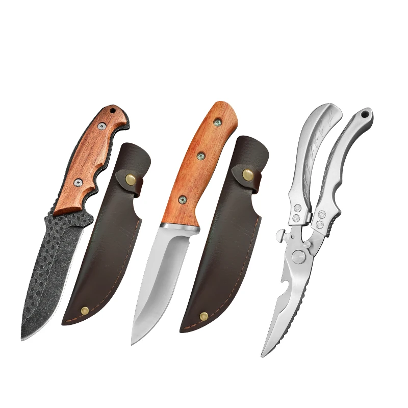 (conjunto De 3 Peças) Faca Multifuncional Portátil Forjada À Mão, Faca Profissional De Chef De Cozinha