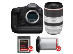 Eos R1 + Rf 70 200mm F/2.8 L Is Usm + 3 Sandisk 256gb Extreme Pro Cfexpress Type B + 3 Canon Lp e19 + Ebook Pricedirect CANON