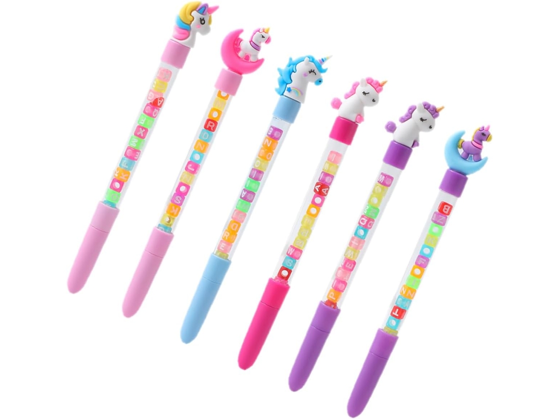 Conjunto De 6 Canetas Esferográficas Com Desenhos Animados Fofos,