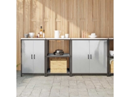 Vidaxl Conjunto De Armazenamento De Cozinha Hattem 3 Unid. Prateado