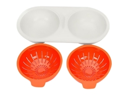 cozinhador de Ovos de Micro ondas com Camada Dupla Antiaderente e Tampa Laranja