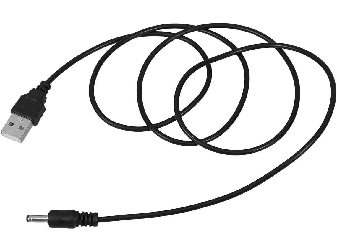 Cabo De Alimentação Usb Para Carregamento Rápido Dc 5v, Em Cobre E Pvc Preto.