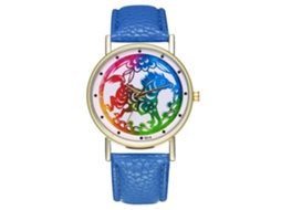 Relógio de pulso analógico de quartzo com mostrador redondo elegante (azul royal)
