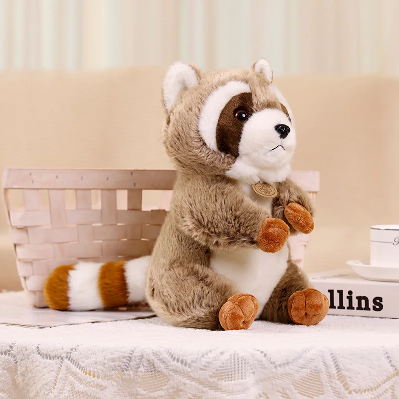 (tanuki 17cm) Esquilo E Guaxinim De Pelúcia Realistas E Fofos, Boneco De Pelúcia Macio