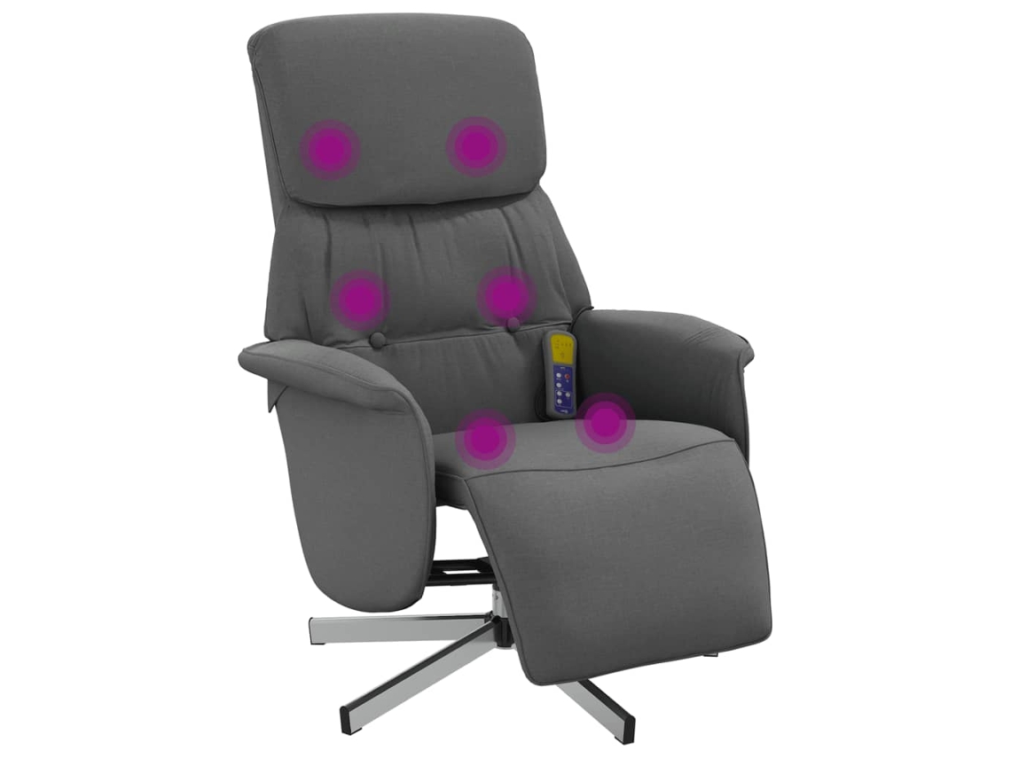 Massage Recliner Chair, Massage Recliner Chairs Vidaxl Cinzeto Tecido