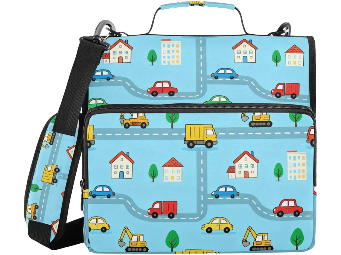 Veículo Urbano Pasta de Tecido Infantil 3, 8cm 1, 5 Polegadas, Com 3 Carimbos E Alça Facilitam Transporte