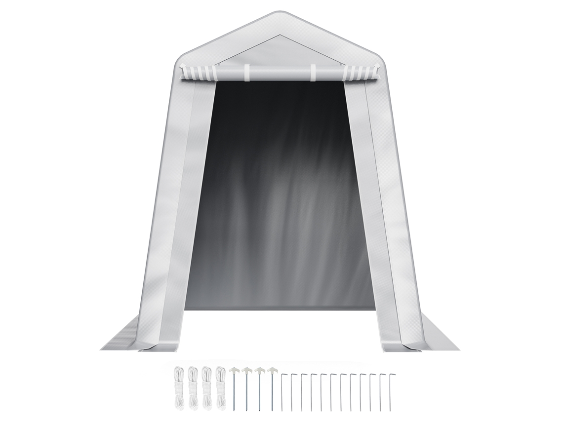 Casebro De Armazenamento Exterior Succebuy 183x183x213 Cm Tenda Portátil, Cinzento