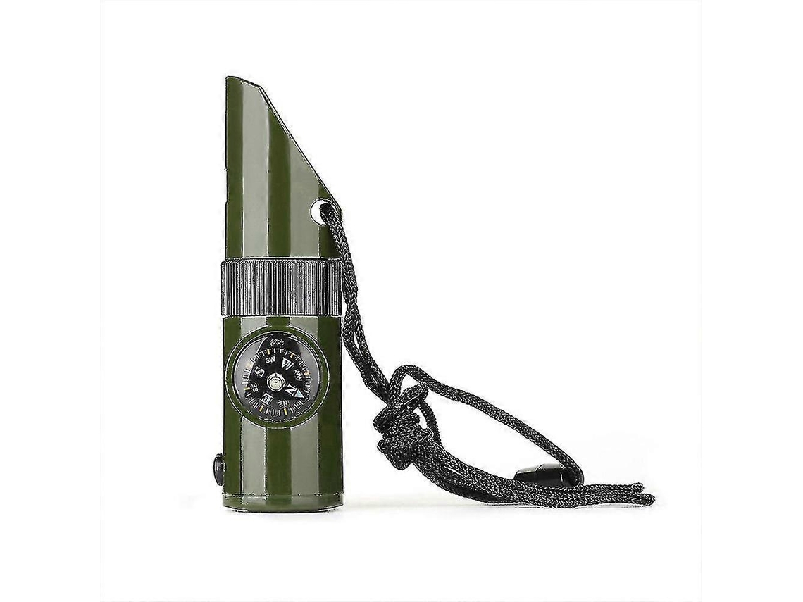Apito De Segurança De Alta Potência 7 Em 1 Para Sobrevivência, Ideal Para Camping, Atividades Ao Ar Livre, Emergências, Bússola E Luz (2 Unidades
