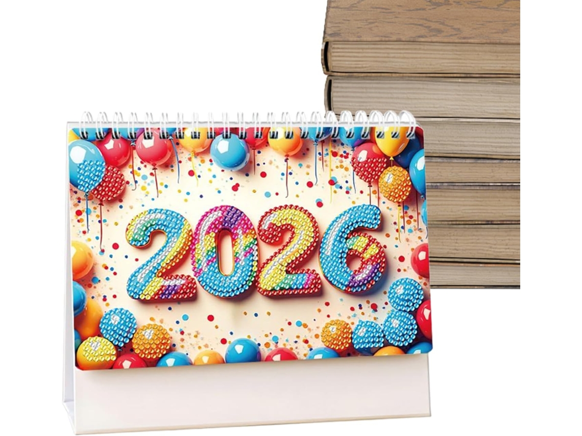 Calendário de Mensal para 2026 com em no X Cm. Escritório, Planejador Organização Colorida, Função Prática, CHABERLU