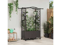 Vidaxl Cama Elevada Com Treliça E Telhado Castanho 125 X 40 X 144 Cm