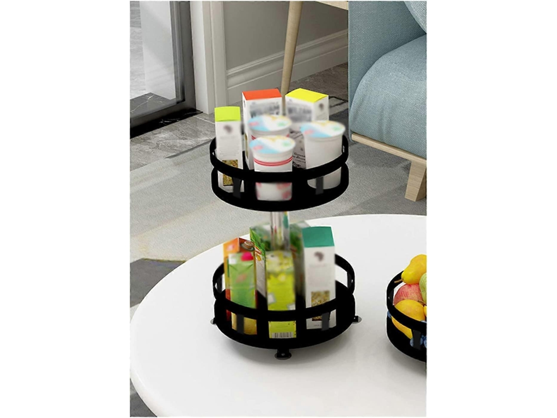 Taza Giratoria de Estante para Especias de Acero Inoxidable 360 Grados para Armario de Cocina Negro