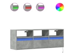 Móvel de Parede com Luzes Led Cinzento Cimento MAISON EXCLUSIVE (130x31x45 cm)