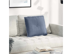 Vidaxl Travesseiro Para Costas Azul 50 X 45 Cm Tecido De Veludo Cotele