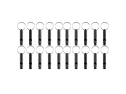 Apito De Árbitro Lurelia Pack 20 Peças Em Liga De Alumínio Com Porta-chaves 120 Db Preto Para Treino Desportivo E Emergência