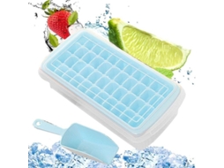 Conjunto 3 Em 1: Forma De Gelo Em Silicone Com Copo E Colher, 36 Cubos Por Lote, Tampa Anti-odor, Econômico De Espaço