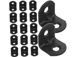 Conjunto De 100 Suportes Canto Em Ferro Preto Para Prateleiras Madeira Ou Parede