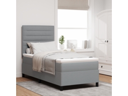 Cama Box Com Colchão E Luz Led Cinza Clara 80 X 200 Cm