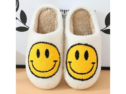 Pantuflas de Algodón com Pelo, Suave, para Mulher, Casa, Gruesas, Antideslizantes, Tamanho Asiático 41 42, Branco