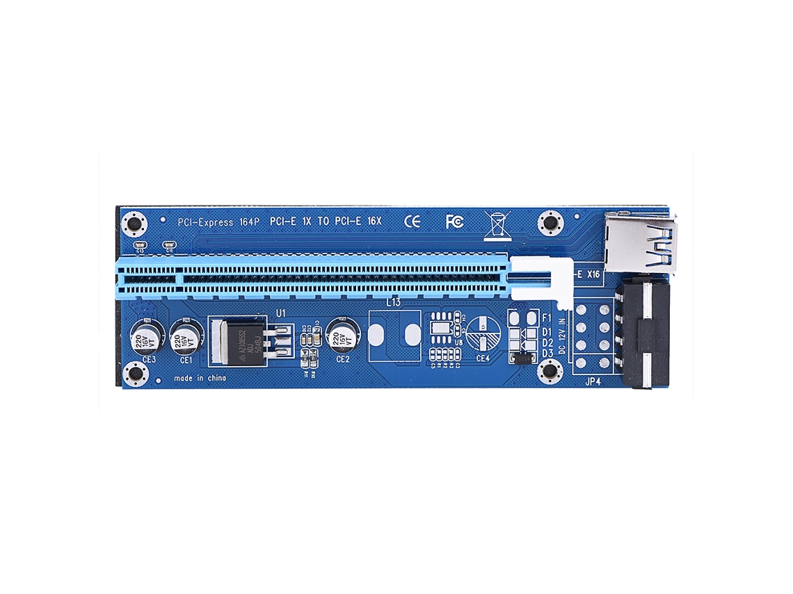 Cabo De Extensão Pci-e (pci-e1x Para 16x Com Suporte A Interface 4pin)
