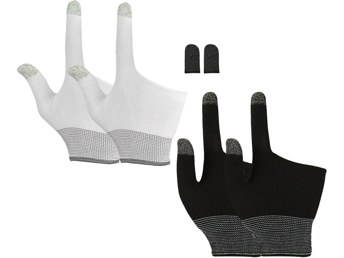 Conjunto De 3-luvas Gamer Ultrafinas Cabilock Com Tela Sensível Ao Toque, Protetores De Polegar Em Grafeno, Resistentes