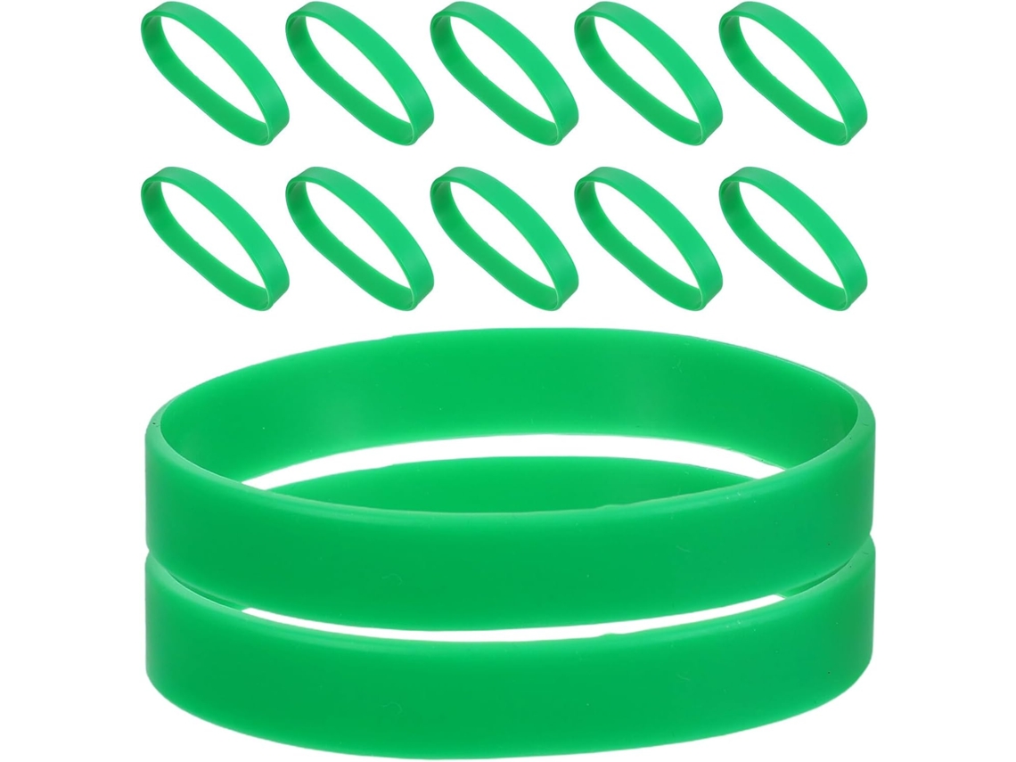 100-pulseiras Esportivas De Silicone Verde, 100-pulseiras Elásticas Ajustáveis Para Festas Do Dia De São Patrício