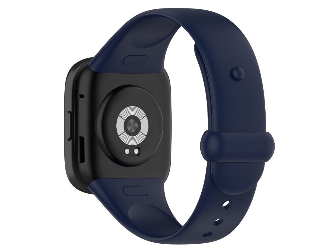 Bracelete Silicone com Fivela de Botão para Xiaomi Redmi Watch 3 Azul Escuro/Azul Escuro