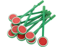 Conjunto De 10 Canetas Gel Fofas Em Formato Melancia, Portáteis Para